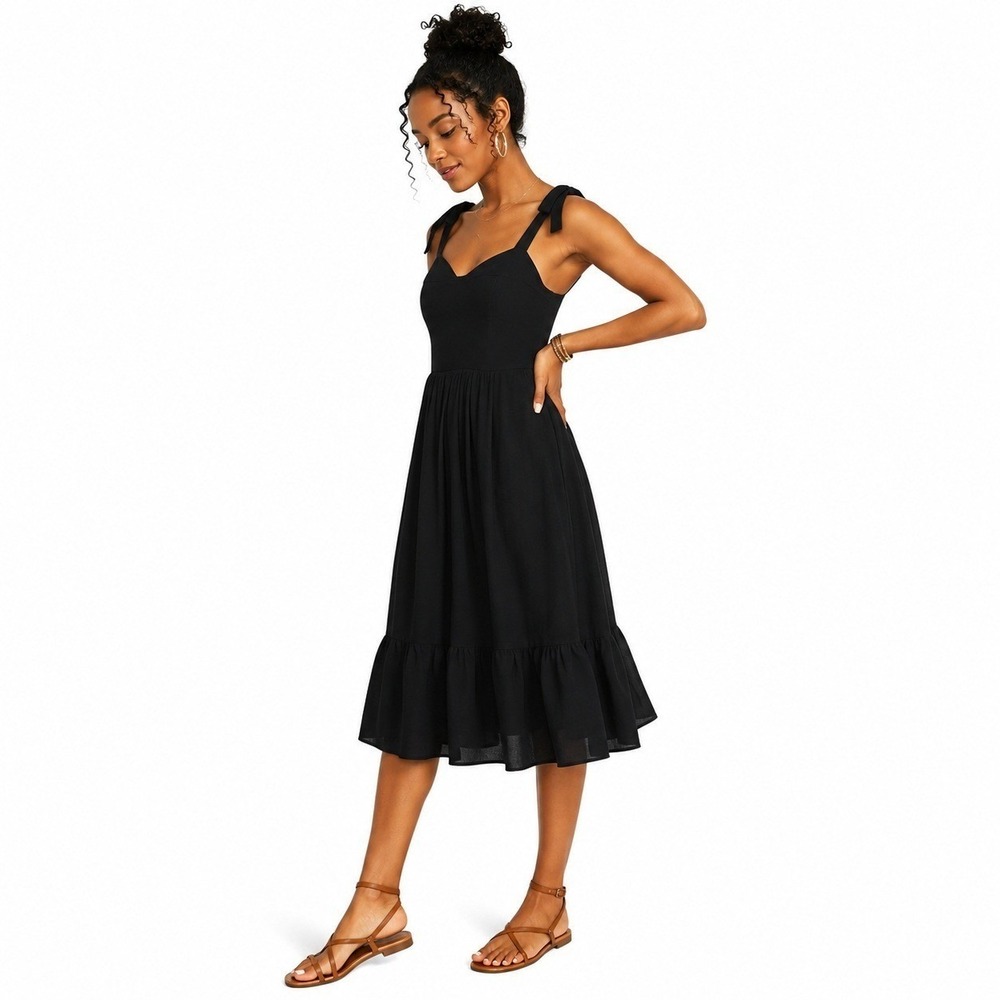 Women's Sophia-Rose Midi Dress by Steve Madden Black Size 6 New With Tags